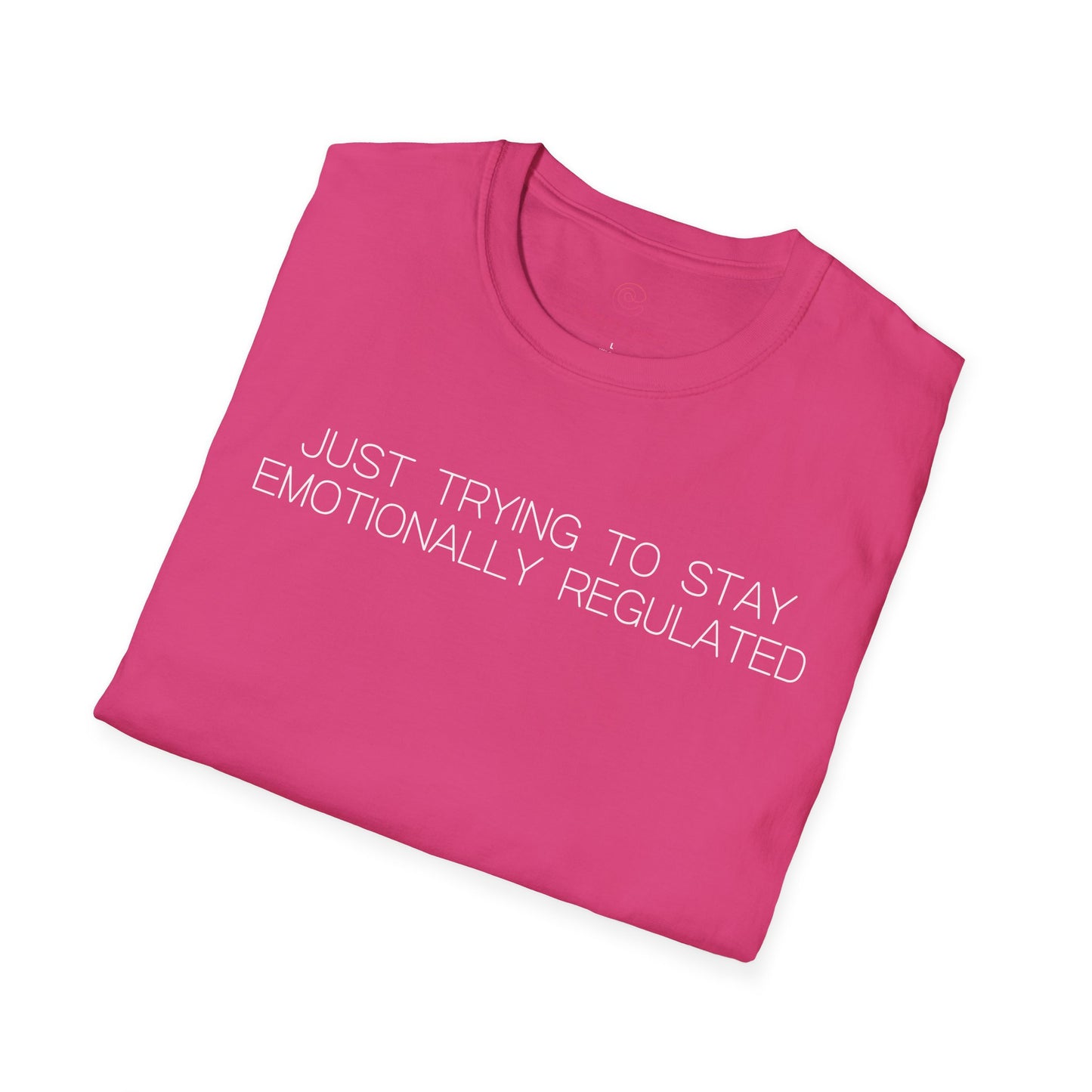 Just Trying To Stay Emotionally Regulated Graphic Tee Funny Gift for Overthinkers and Mood Managers