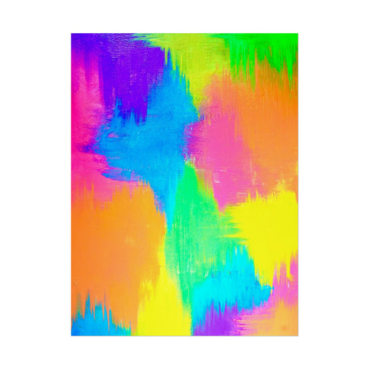 "Good Energy, pt. 1" Vibrant Rolled Poster, Colorful Abstract Decor, Home & Office Decoration, Gift for Artists, Fun Room Accent