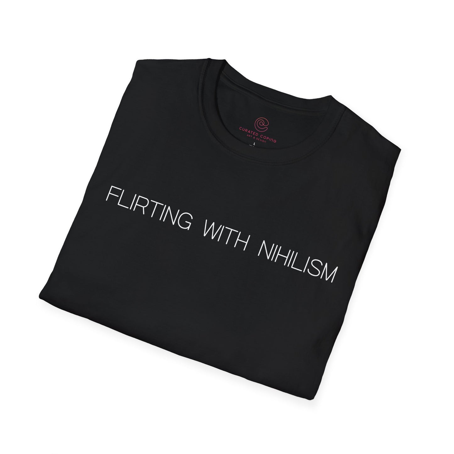 Flirting With Nihilism Graphic Tee Funny Gift for Dark Humor Lovers and Deep Thinkers
