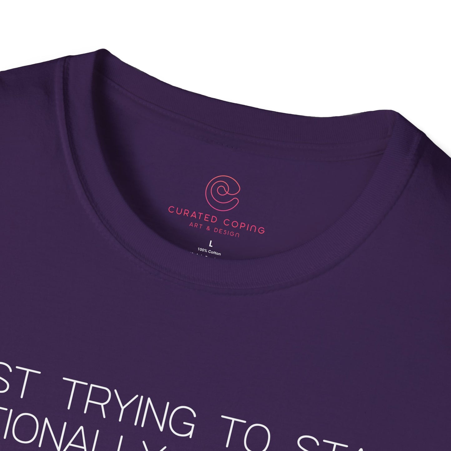 Just Trying To Stay Emotionally Regulated Graphic Tee Funny Gift for Overthinkers and Mood Managers