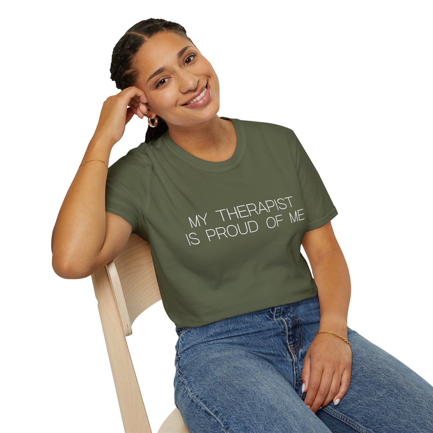 My Therapist Is Proud Graphic Tee Funny Gift for Mental Health Enthusiasts and Self Care Fans