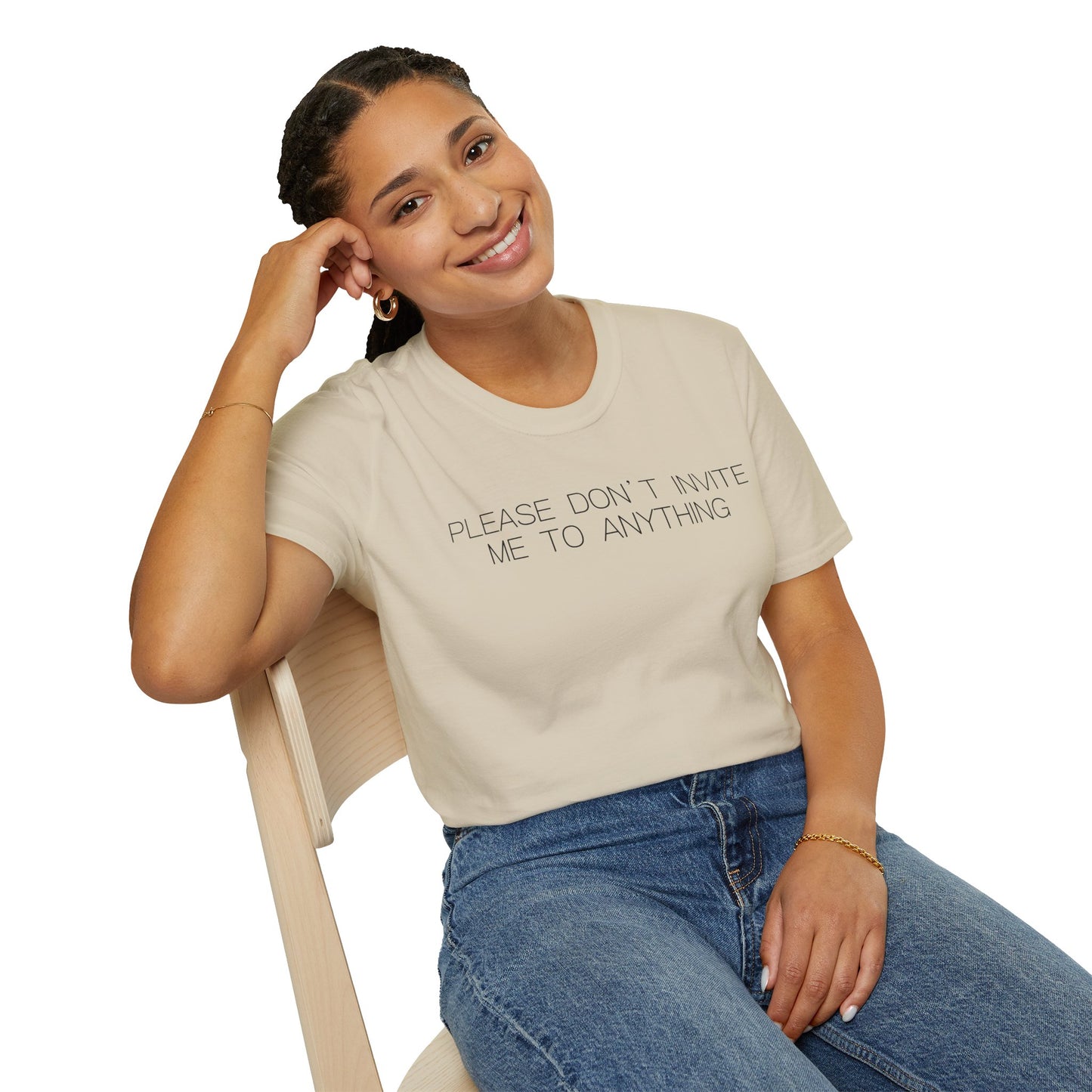 Please Don't Invite Me To Anything Graphic Tee Funny Gift for Introverts and Homebodies