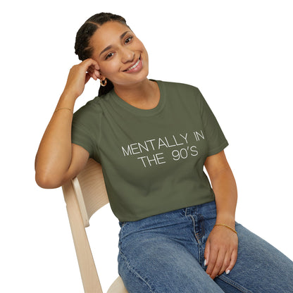 Mentally in the 90's Nostalgia T-Shirt, Mentally In The 90s Graphic Tee Retro Gift for Nostalgia Lovers