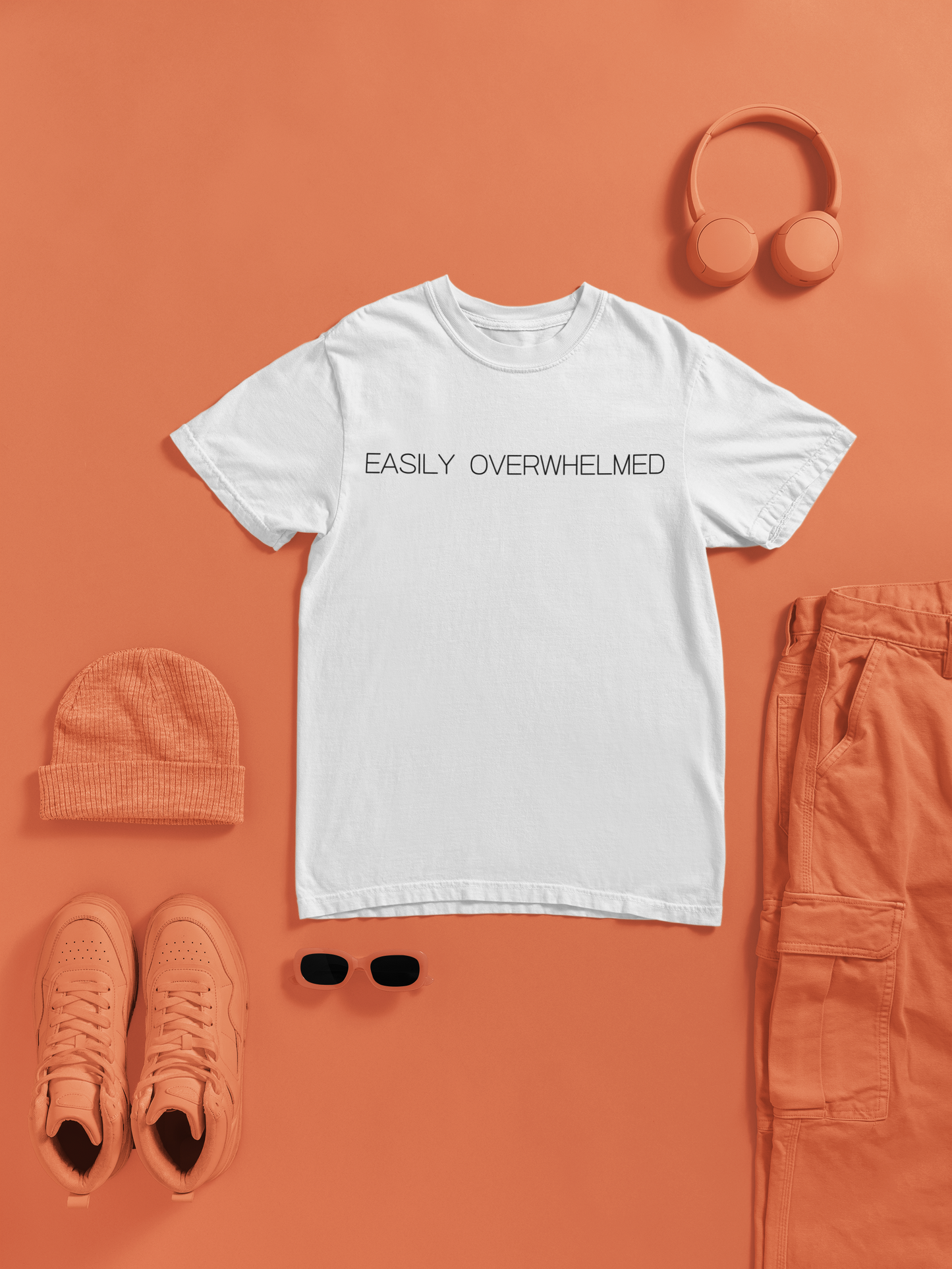 Easily Overwhelmed Graphic Tee Funny Gift for Sensitive Souls and Overthinkers